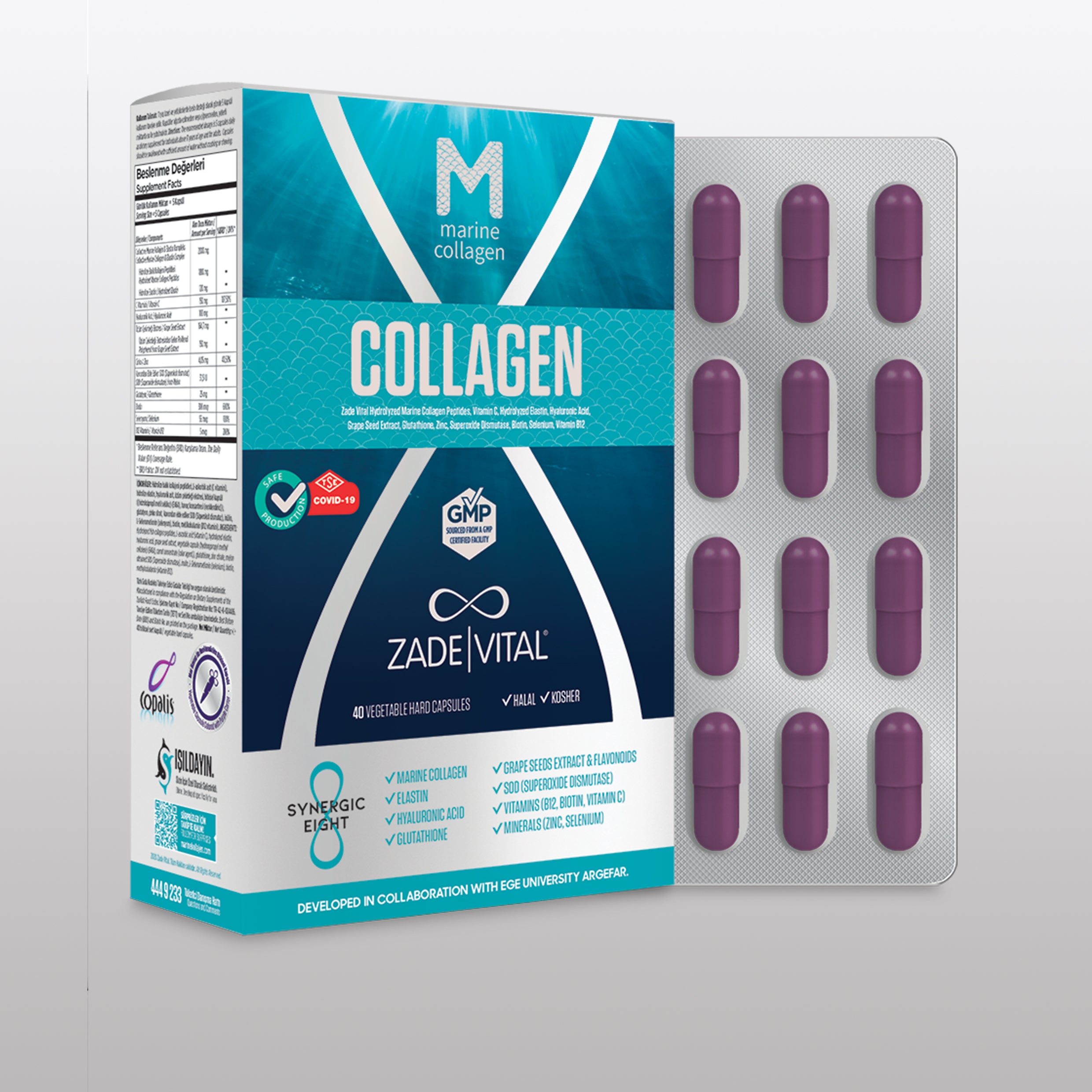 Marine Collagen 40 Vegetable Hard Capsules – zadevital